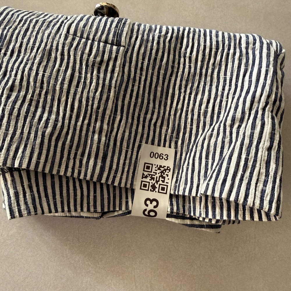 10 Crosby Derek Lam Blue and White Striped Robertson High Waist Sailor Shorts - Picture 9 of 9